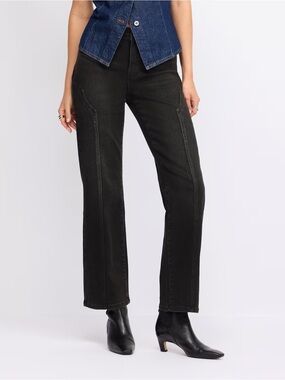 Judy Blue Western Mid-Rise Straight Leg Jeans in Black Wash